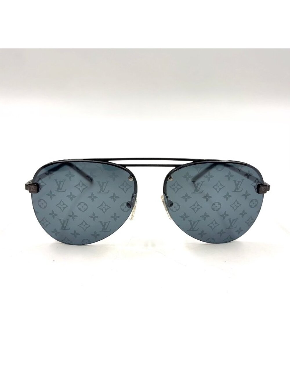 Louis Vuitton Clockwise Acetate Metal Gray Black Sunglasses Eyewear